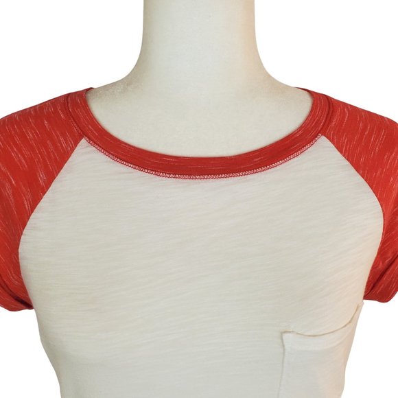 Express NWOT Women's Red Short Sleeve Raglan Baseball Tee XS - Picture 6 of 10